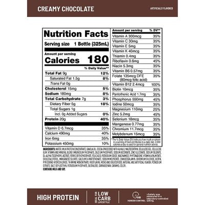 SlimFast Advanced Creamy Chocolate High Protein Ready to Drink Meal Replacement Shakes 11 fl. oz., 15 pk.