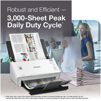Epson DS-410 Document Scanner, 1200 dpi, 8 1/2" x 120", 26 ppm