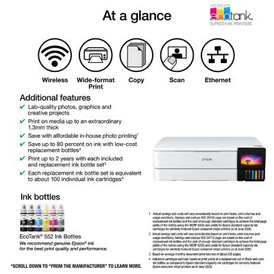 Epson EcoTank Photo ET-8550 Supertank Special Edition All-in-One Inkjet Printer, EPSC11CJ21201C