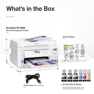Epson EcoTank 3850SE Special Edition All-in-One Inkjet Printer, EPSC11CJ61202