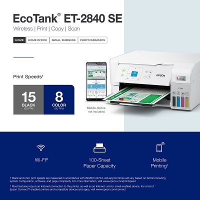 Epson EcoTank ET-2840 Special Edition All-in-One Inkjet Printer, C11CK58201