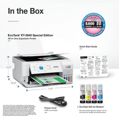 Epson EcoTank ET-2840 Special Edition All-in-One Inkjet Printer, C11CK58201