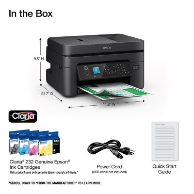 Epson WorkForce WF-2930 All-in-One Inkjet Printer, C11CK63201-C