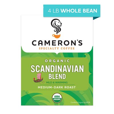 Cameron's Organic Whole Bean Coffee, Scandinavian Blend 64 oz.