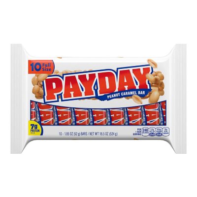 PAYDAY Peanut Caramel Candy, Full Size, 1.85 oz., 10 pk.