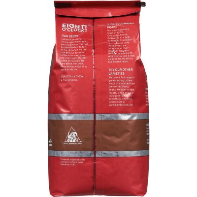 Eight O'Clock Medium Roast Whole Bean Coffee, 100% Colombian Peaks 38 oz.