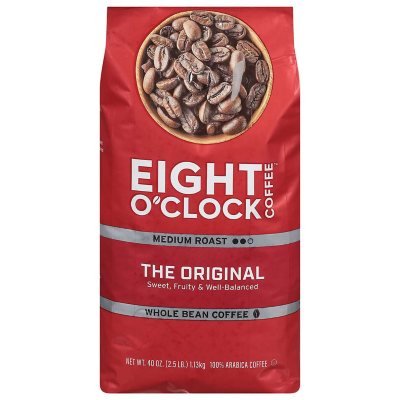 Eight O'Clock Medium Roast Whole Bean Coffee, The Original, 40 oz.