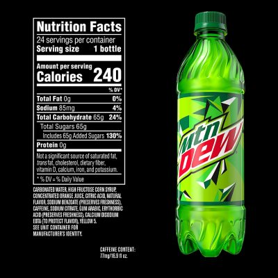 Mountain Dew 16.9 fl. oz., 24 pk.