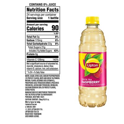 Lipton White Tea Raspberry, 16.9 fl.oz., 24 pk.