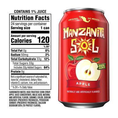 Manzanita Sol Soda Apple 12 fl. oz., 24 pk.