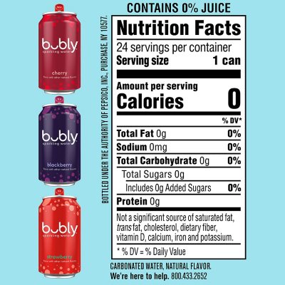 Bubly Berry Sparkling Water Variety Pack 12 fl. oz., 24 pk.