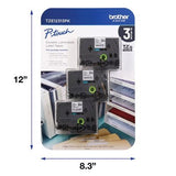 Brother P-Touch TZe12313PK Laminated Tape for Brother Label Makers- 3 Pack