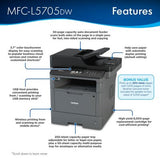 Brother Business Monochrome All-in-One Laser Printer, MFC-L5705DW