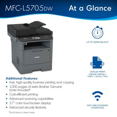 Brother Business Monochrome All-in-One Laser Printer, MFC-L5705DW