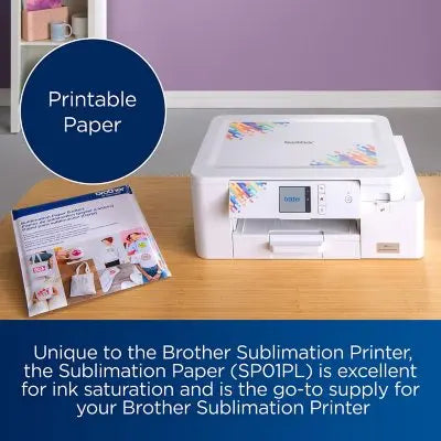 Brother SP01PL Sublimation Paper, 8.5 x 11, White, 100 Sheets
