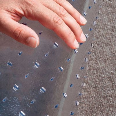 ES RobbinsÃÂ® Multi-Task Series AnchorBar Chair Mat for Carpet up to 0.38", 45 x 53, Clear