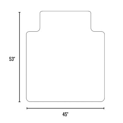 ES RobbinsÃÂ® Multi-Task Series AnchorBar Chair Mat for Carpet up to 0.38", 45 x 53, Clear