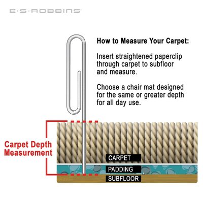 ES RobbinsÃÂ® Multi-Task Series AnchorBar Chair Mat for Carpet up to 0.38", 45 x 53, Clear