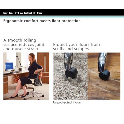 ES RobbinsÃÂ® Multi-Task Series AnchorBar Chair Mat for Carpet up to 0.38", 45 x 53, Clear