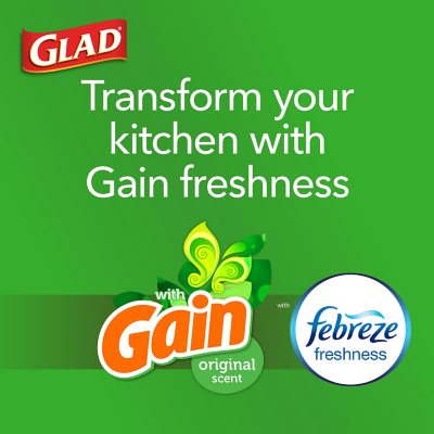 Glad ForceFlex 13-Gallon Kitchen Trash Bags, Gain Original Scent + Febreze, 150 ct.
