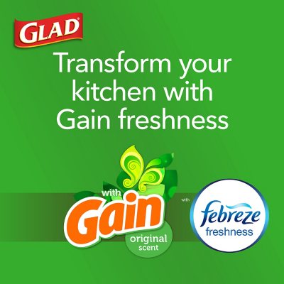 Glad ForceFlex 13-Gallon Kitchen Trash Bags, Gain Original Scent + Febreze, 160 ct.