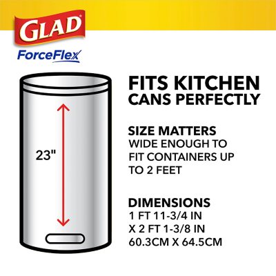 Glad ForceFlex 13-Gallon Kitchen Trash Bags, Gain Original Scent + Febreze, 160 ct.