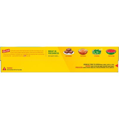 Glad Cling Ã¢ÂÂN Seal Clear Plastic Food Wrap 400 sq. ft./roll, 2 rolls