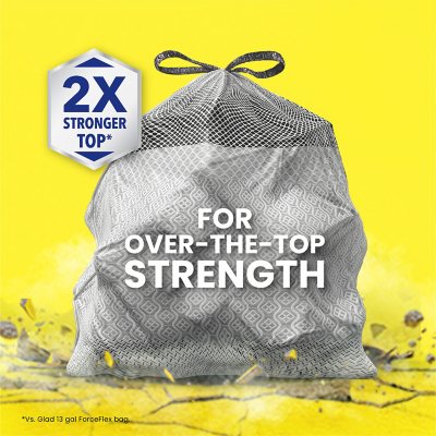 Glad ForceFlex Max Strength Tall Kitchen Drawstring Trash Bags, Gain Lavender 13 gal., 120 ct.