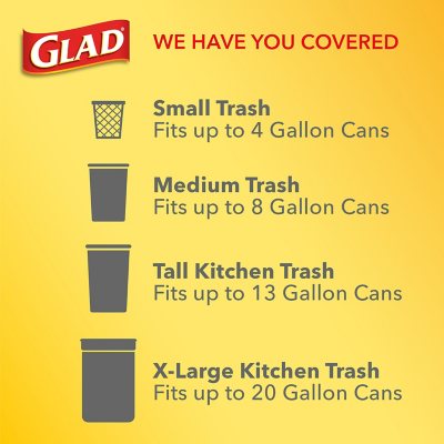 Glad Small Twist-Tie White Trash Bags, Fresh Clean Scent with Febreze Freshness, 4 gal., 156 ct.