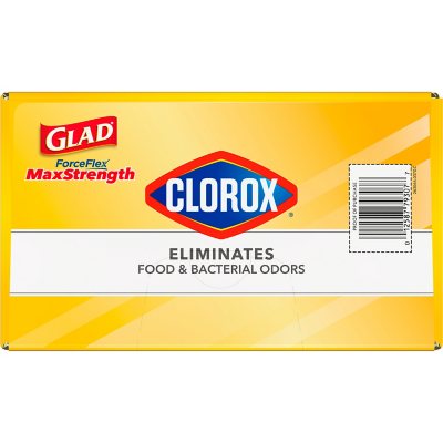 Glad ForceFlex Tall Kitchen Trash Bags With Clorox, Lemon Fresh Bleach Scent 13 gal., 120 ct.