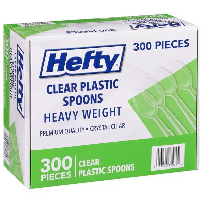 ملاعق بلاستيكية سميكة وشفافة للخدمة الشاقة من Hefty، 300 قطعة