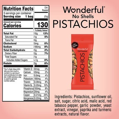 Wonderful No Shells Variety Pack Pistachios, 0.75 oz., 18 pk.