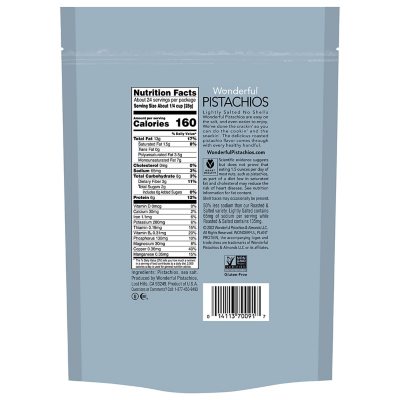 Wonderful Lightly Salted Pistachios, No Shells, 24 oz.