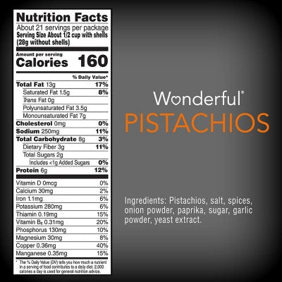 Wonderful Seasoned Salt Pistachios, 40 oz.