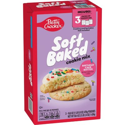 Betty Crocker Birthday Cake Soft Baked Cookie Mix,  3 pk.