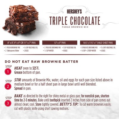 Betty Crocker HersheyÃ¢ÂÂs Fudge Brownie Mix, Triple Chocolate, 20 oz., 4 pk.