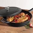 Tramontina 12.5" Covered Seasoned Cast Iron Skillet