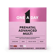 One A Day Women's Prenatal Advanced Mulitvitamins Softgels & Prenatal Choline Tablets 2 pk., 90 ct.