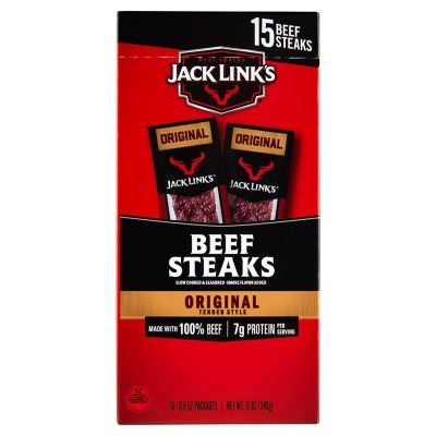Jack LinkÃ¢ÂÂs Original Tender Style Beef Steak, 15 pk.