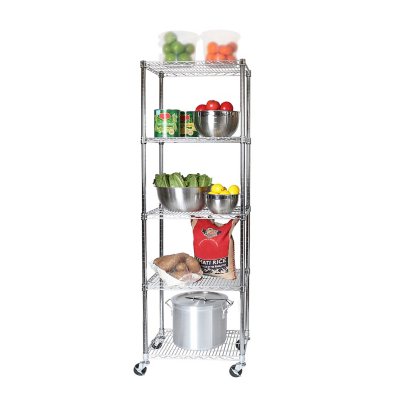 Seville Classics NSF 5-Tier Steel Wire Shelving, 24" x 18" x 72" H