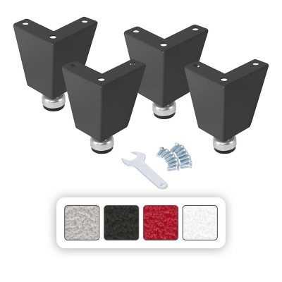 Seville Classics UltraHD 6" Tall Leveling Feet with Rubber Base, Set of 4 or 6