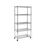 Seville Classics 5-Tier Steel Wire Shelving, 30" W x 14" D x 61.5" H