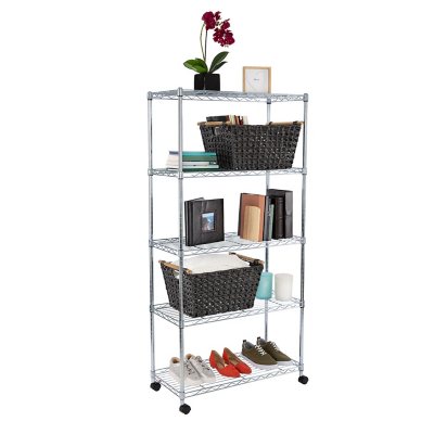 Seville Classics 5-Tier Steel Wire Shelving, 30" W x 14" D x 61.5" H