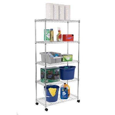 Seville Classics 5-Tier Steel Wire Shelving, 30" W x 14" D x 61.5" H
