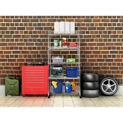 Seville Classics 5-Tier Steel Wire Shelving, 30" W x 14" D x 61.5" H