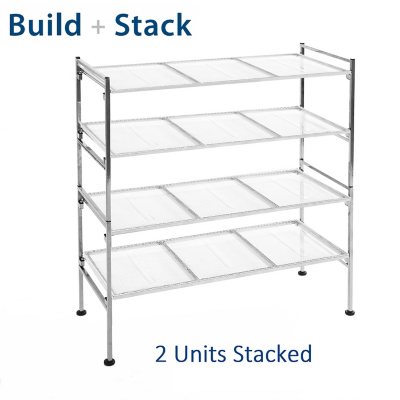 Seville Classics 2-Tier Steel Mesh Utility Shoe Rack, 26.25" W x 11.75" D x 15.75" H
