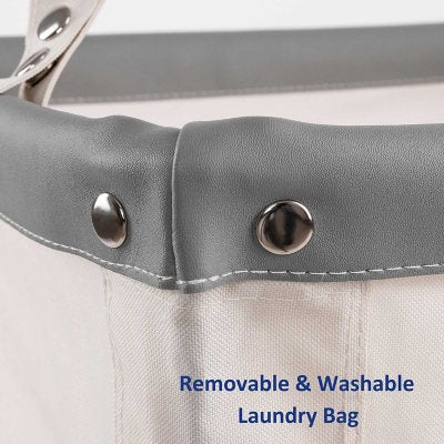 Seville Classics Commercial Heavy-Duty Rolling Laundry Hamper, 16" W x 22" D x 27" H