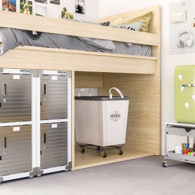 Seville Classics Commercial Heavy-Duty Rolling Laundry Hamper, 16" W x 22" D x 27" H