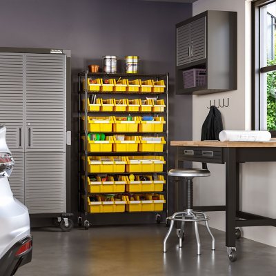 Seville Classics 24-Bin Rack with Wheels