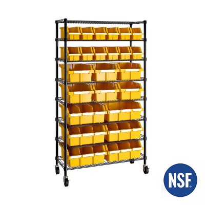 Seville Classics 24-Bin Rack with Wheels